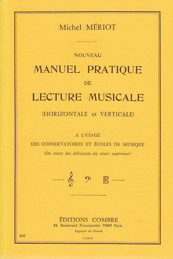 COMBRE MERIOT MICHEL - NOUVEAU MANUEL PRATIQUE DE LECTURE MUSICALE