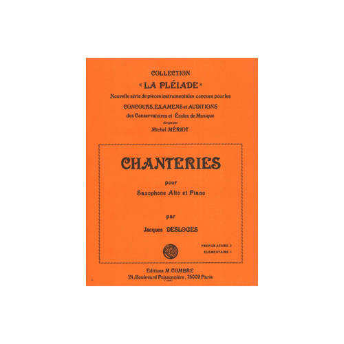 COMBRE DESLOGES JACQUES - CHANTERIES - SAXOPHONE ET PIANO