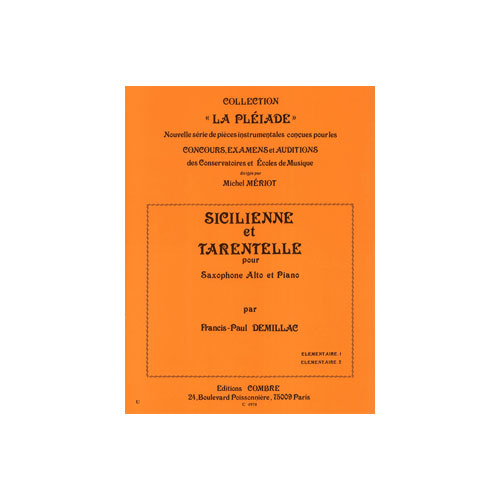 COMBRE Demillacfp - Sicilienne et Tarentelle - Saxophone et Piano