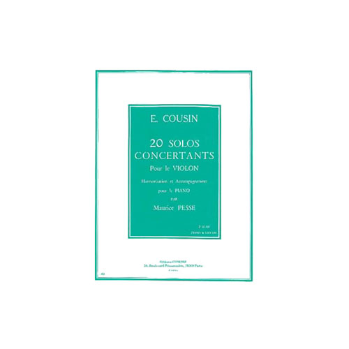 COMBRE COUSIN EMILE - 20 SOLOS CONCERTANTS 2EME SERIE : 11 A 20