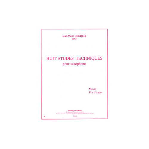 COMBRE Londeix - 8 Etudes Techniques - Saxophone