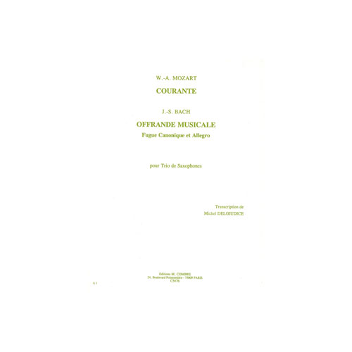 COMBRE Delgiudice - Mozart/courante+bach/offrande - 3 Saxophones