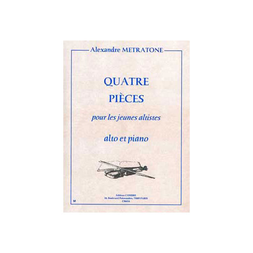 COMBRE Metratone - 4 Pièces Pour Jeunes Altistes - Alto et Piano