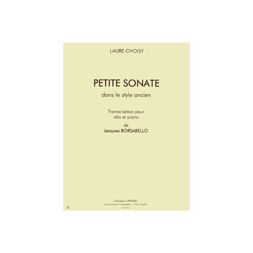 COMBRE CHOISY LAURE - PETITE SONATE DANS LE STYLE ANCIEN - ALTO ET PIANO