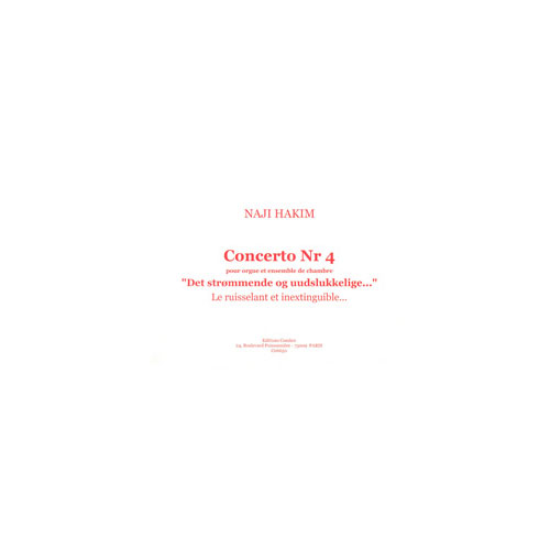 COMBRE Hakim - Cto N°4 Le Ruisselant - Orgue et Ensemble De Chambre