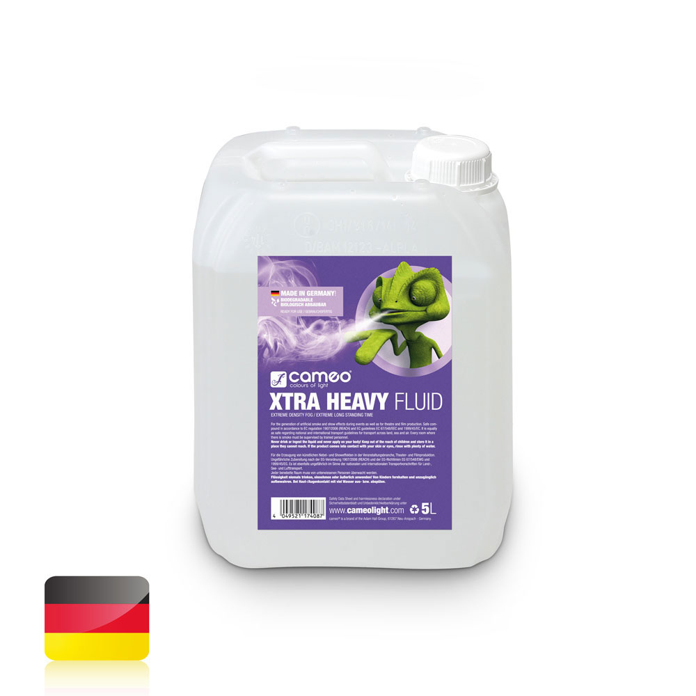 CAMEO XTRA HEAVY FLUID 5L - EXTREMELY LONG HOLD, HIGH DENSITY, SMOKE MACHINE LIQUID - 5 L