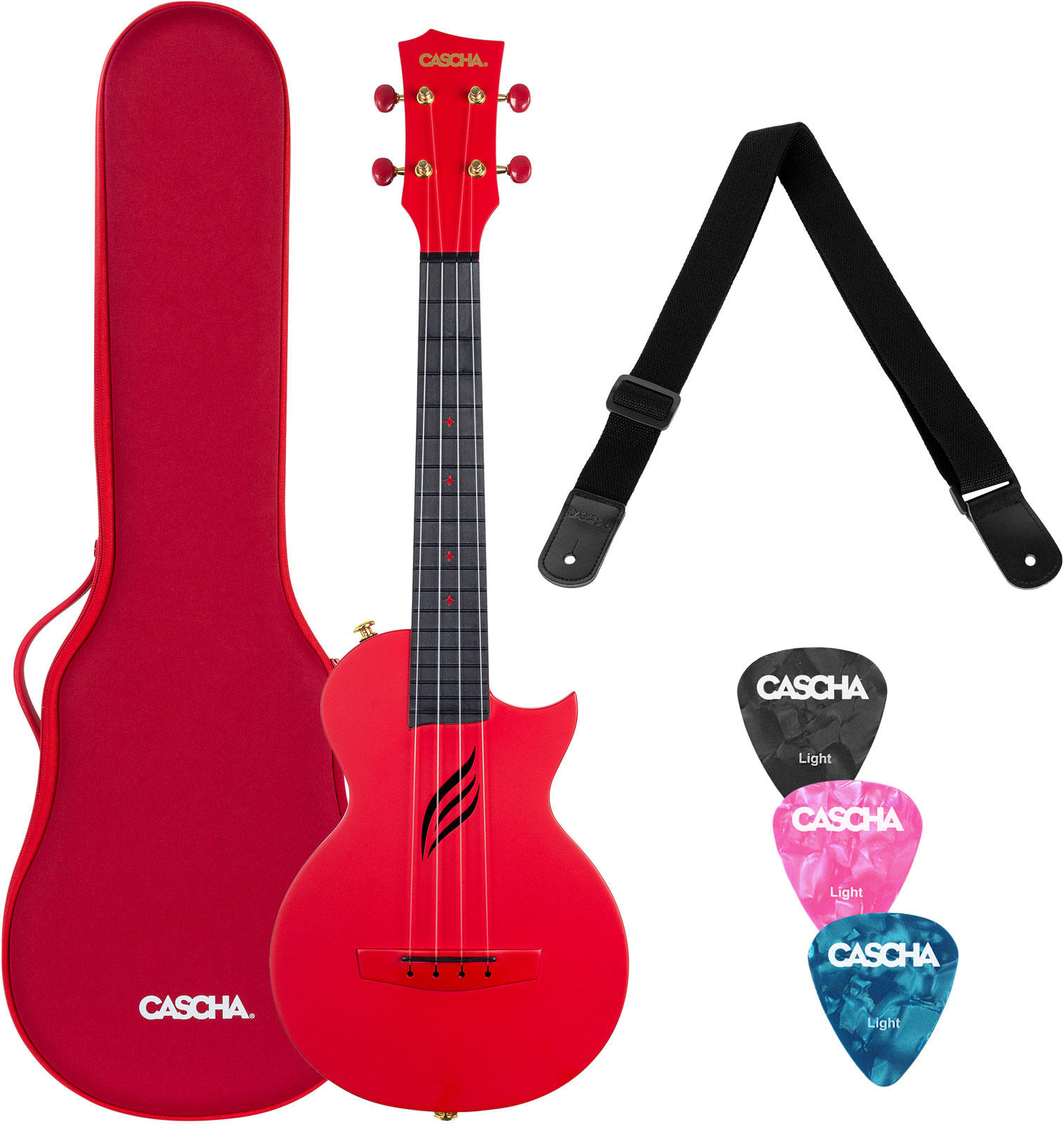 CASCHA Hh 2280 Carbon Fibre Red Set