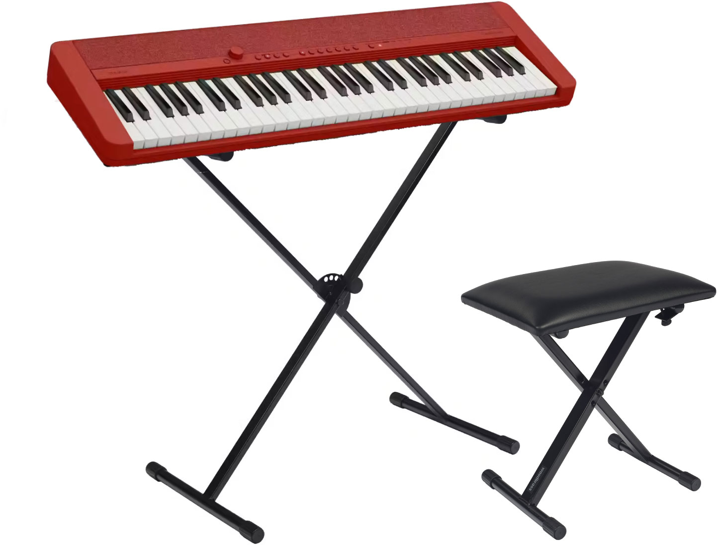 CASIO CT-S1 rood met bijpassende standaard en bankje