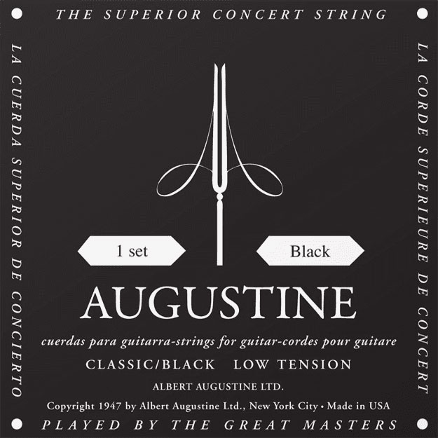 AUGUSTINE AUGUSTINE STANDARD CLASSIC STRINGS STANDARD BLACK SET LOW /NYLON LIGHT-FILE SILVER