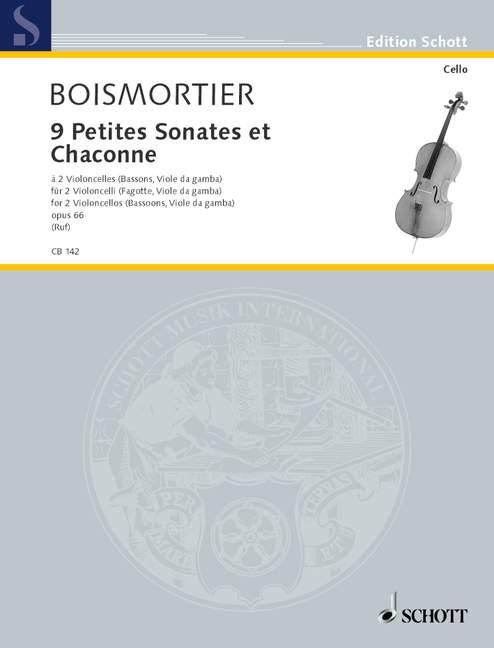 SCHOTT Boismortier J.B De - 9 Petites Sonates et Chaconne Op. 66 - 2 Cellos