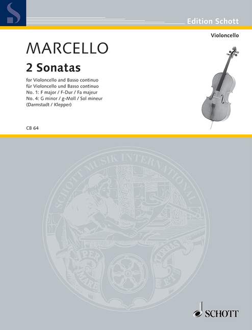 SCHOTT MARCELLO BENEDETTO - TWO SONATAS - CELLO AND BASSO CONTINUO