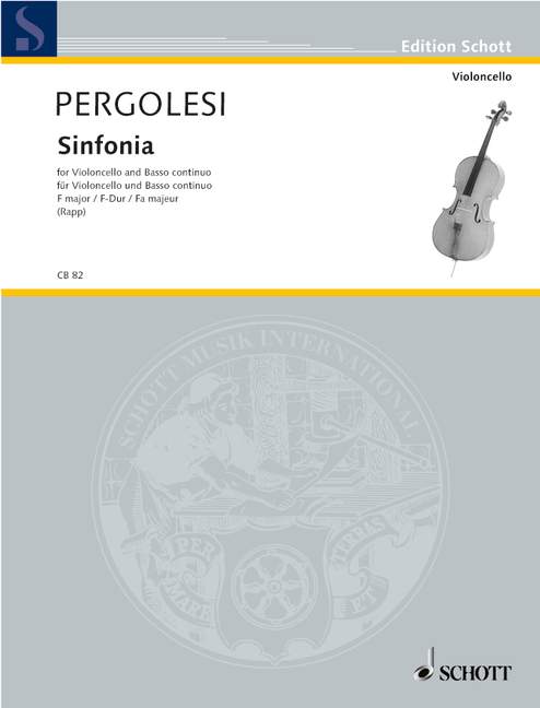 SCHOTT PERGOLESE GIOVANNI B. - SINFONIA F MAJOR - CELLO AND PIANO