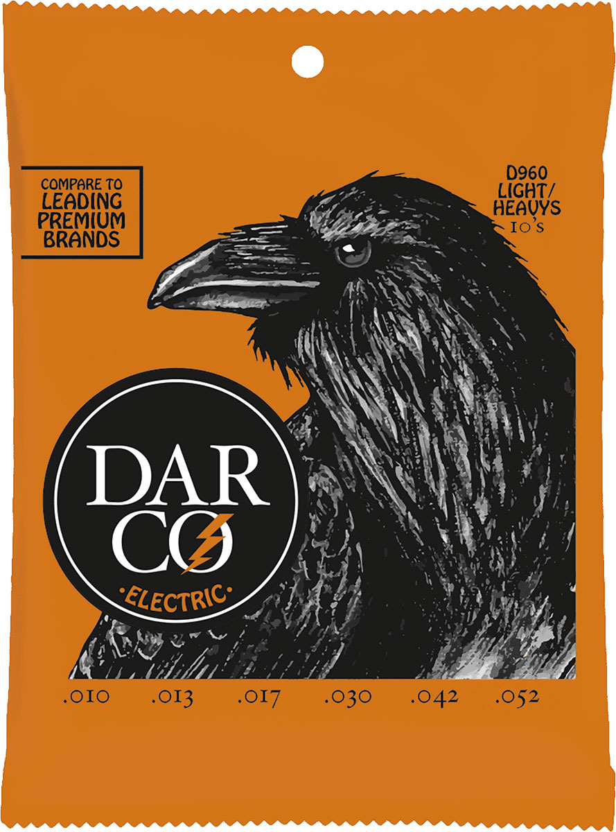 DARCO NICKEL WOUND ELECTRIC STRINGS D960 LIGHT/HEAVY 10-52 SET