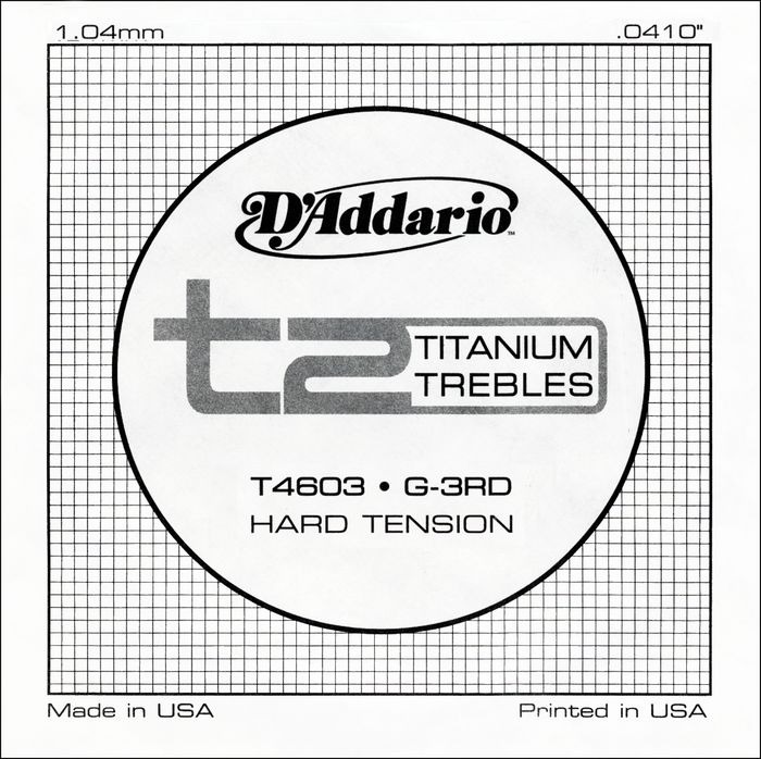 T2 TITANIUM TREBLE CLASSICAL GUITAR SINGLE STRING HARD TENSION THIRD STRING