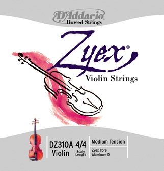 D'ADDARIO AND CO 10 PACK ZYEX VIOLIN STRING SET 3/4 SCALE MEDIUM TENSION