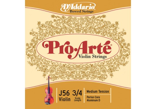 D'ADDARIO AND CO 3/4 PRO ARTE VIOLON JEU DE CORDES MEDIUM/RE FILE