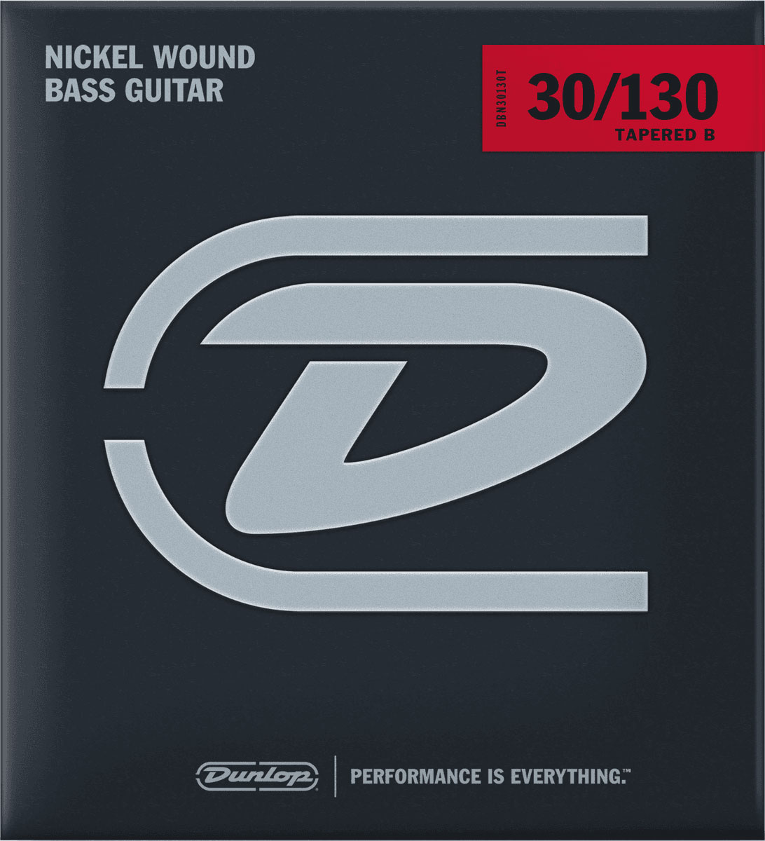 JIM DUNLOP BASS ROUND WIRE NICKEL NICKEL TAPERED STRINGS 6 STRINGS 30-130