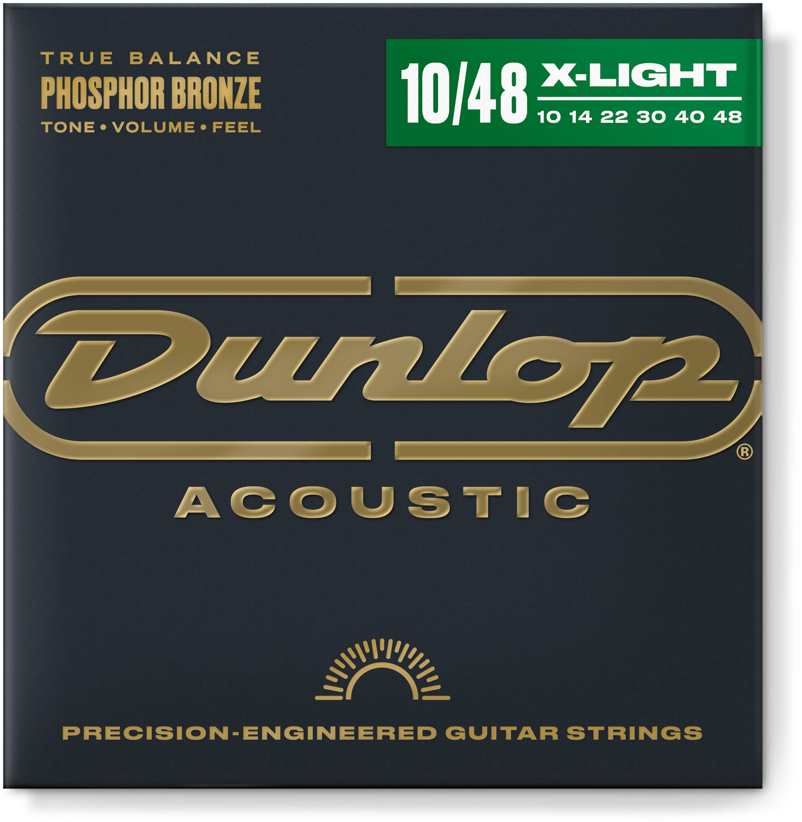 JIM DUNLOP ACOUSTIC GUITAR FOLK S PHOSPHORE BRONZE EXTRA LIGHT 10 48