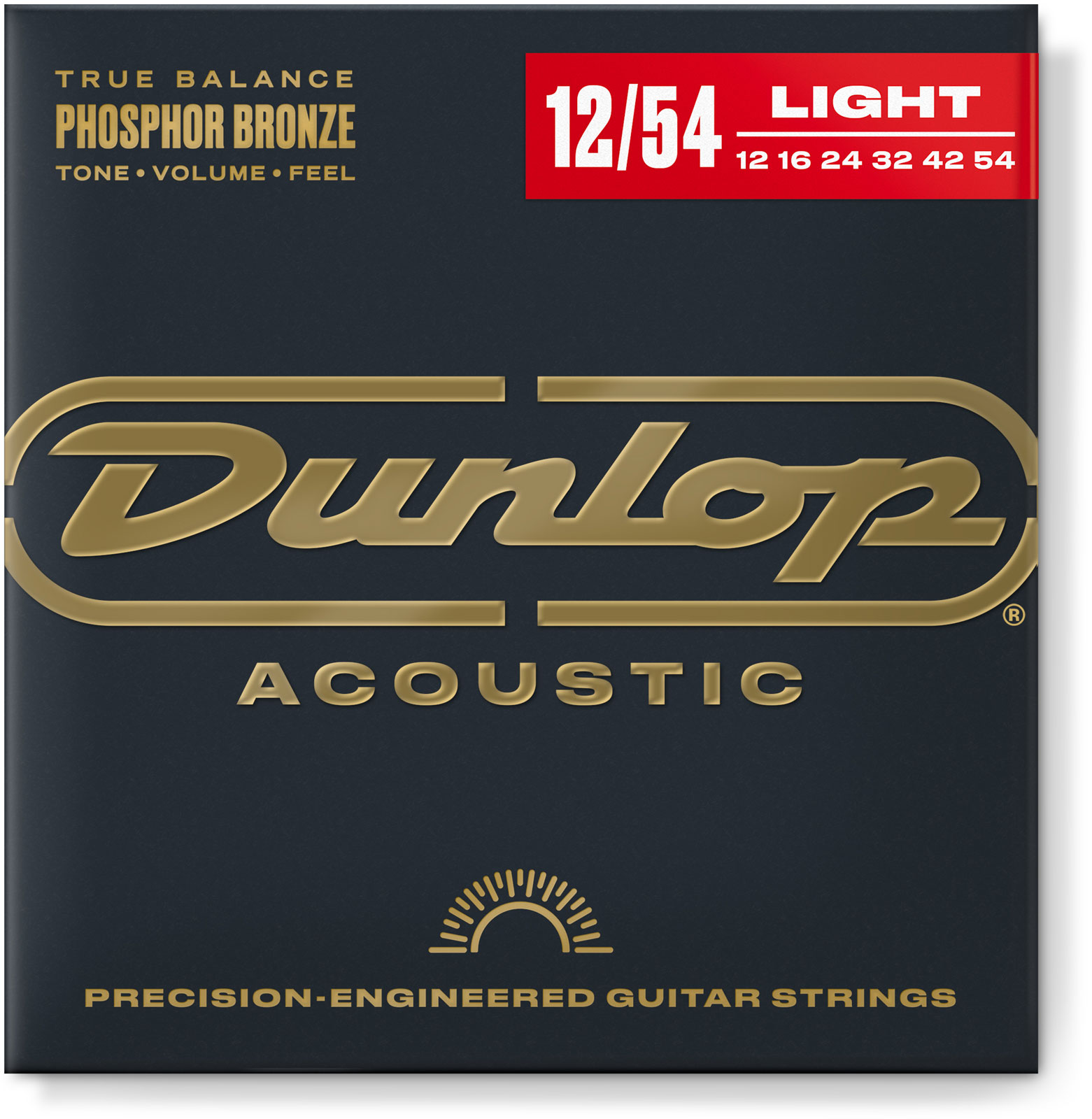 JIM DUNLOP ACOUSTIC GUITAR FOLK PHOSPHORE BRONZE MEDIUM LIGHT 12 54
