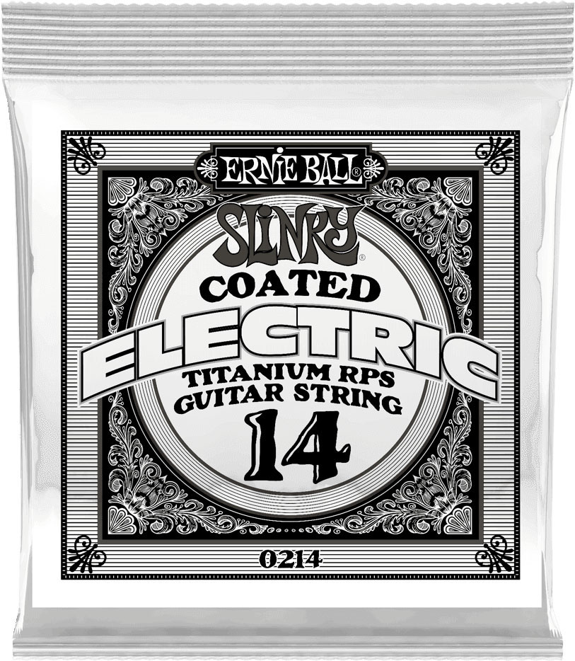 ERNIE BALL .014 SLINKY COATED TITANIUM REINFORCED PLAIN ELECTRIC GUITAR STRINGS