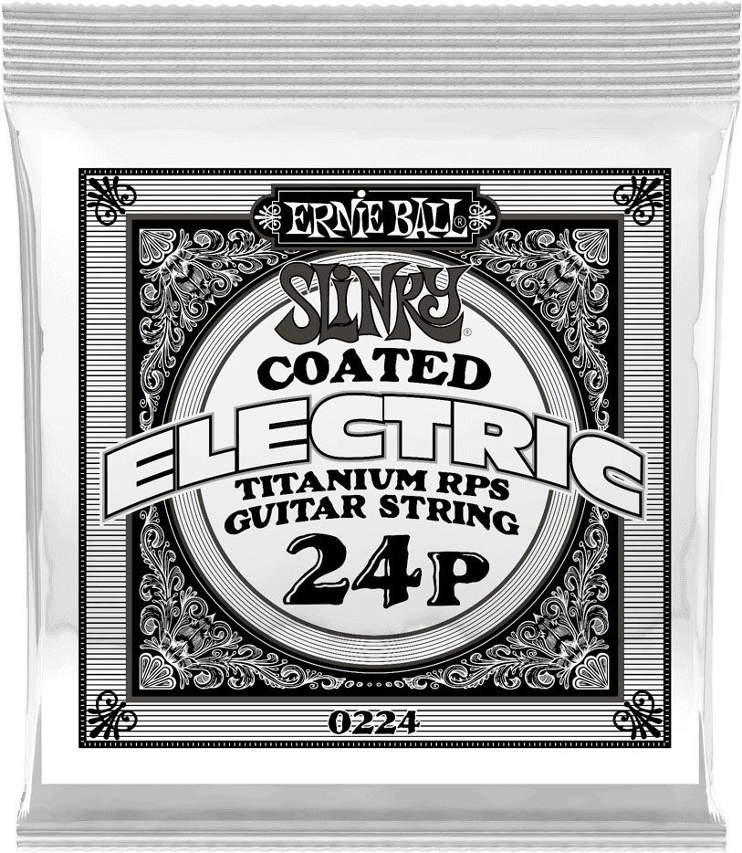 ERNIE BALL .024 SLINKY COATED TITANIUM REINFORCED PLAIN ELECTRIC GUITAR STRINGS