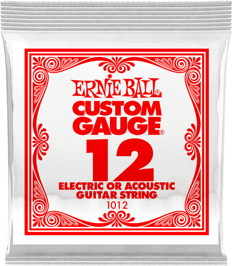 ERNIE BALL .012 PLAIN STEEL ELECTRIC OR ACOUSTIC GUITAR STINGS