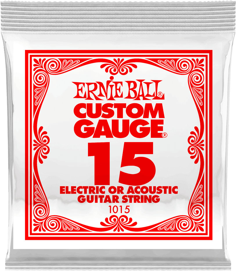 ERNIE BALL .015 PLAIN STEEL ELECTRIC OR ACOUSTIC GUITAR STINGS