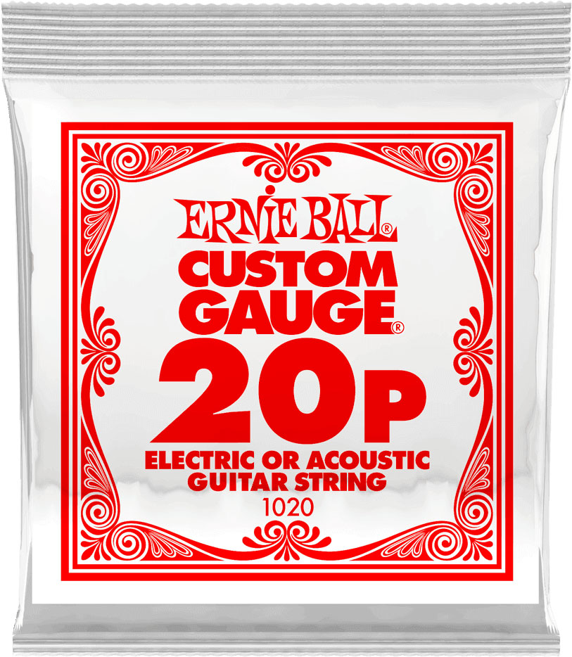 ERNIE BALL .020 PLAIN STEEL ELECTRIC OR ACOUSTIC GUITAR STINGS