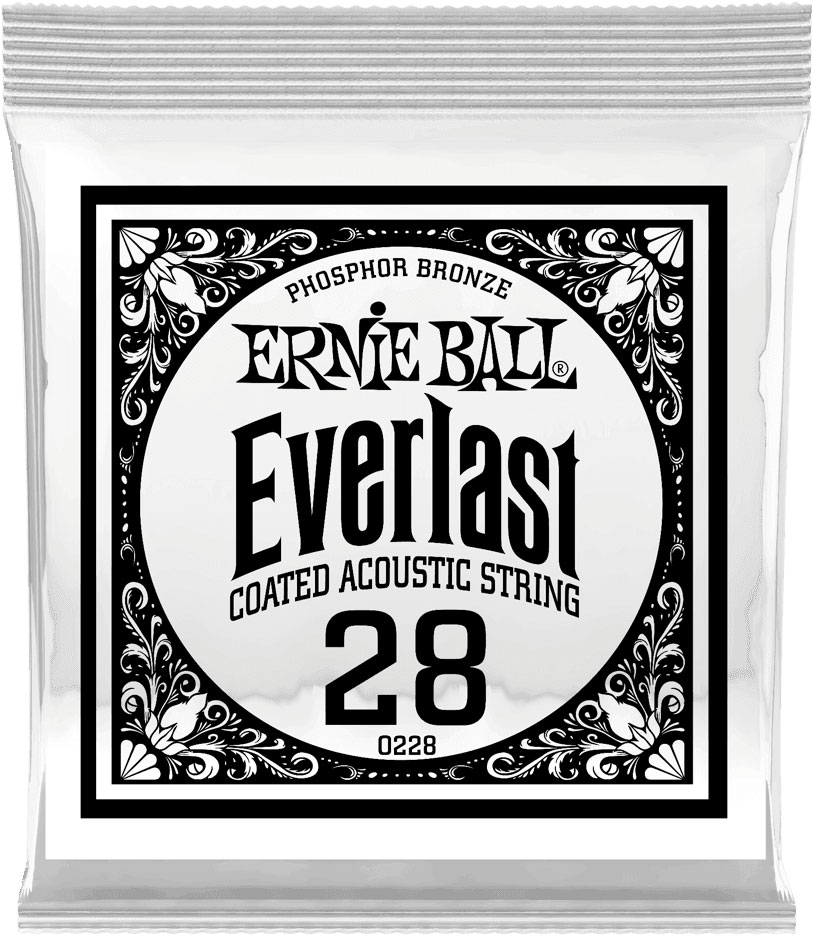 ERNIE BALL .028 EVERLAST COATED PHOSPHOR BRONZE ACOUSTIC GUITAR STRINGS