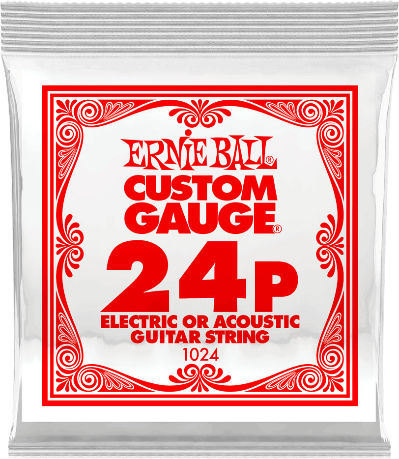ERNIE BALL .024 PLAIN STEEL ELECTRIC OR ACOUSTIC GUITAR STINGS