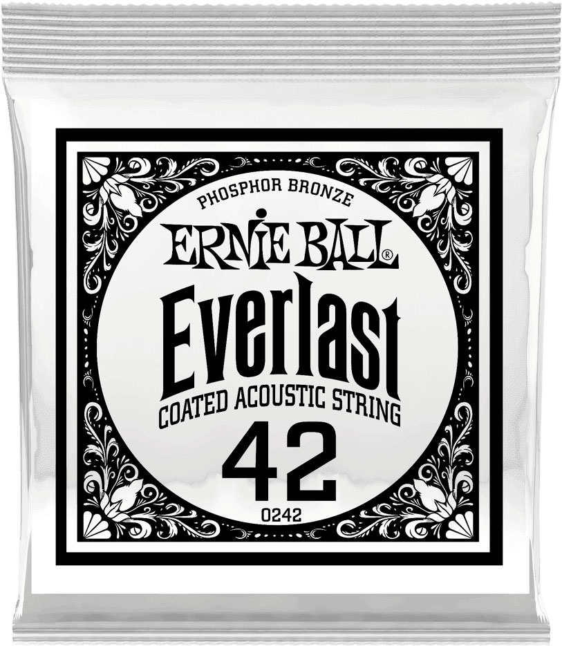 ERNIE BALL .042 EVERLAST COATED PHOSPHOR BRONZE ACOUSTIC GUITAR STRINGS