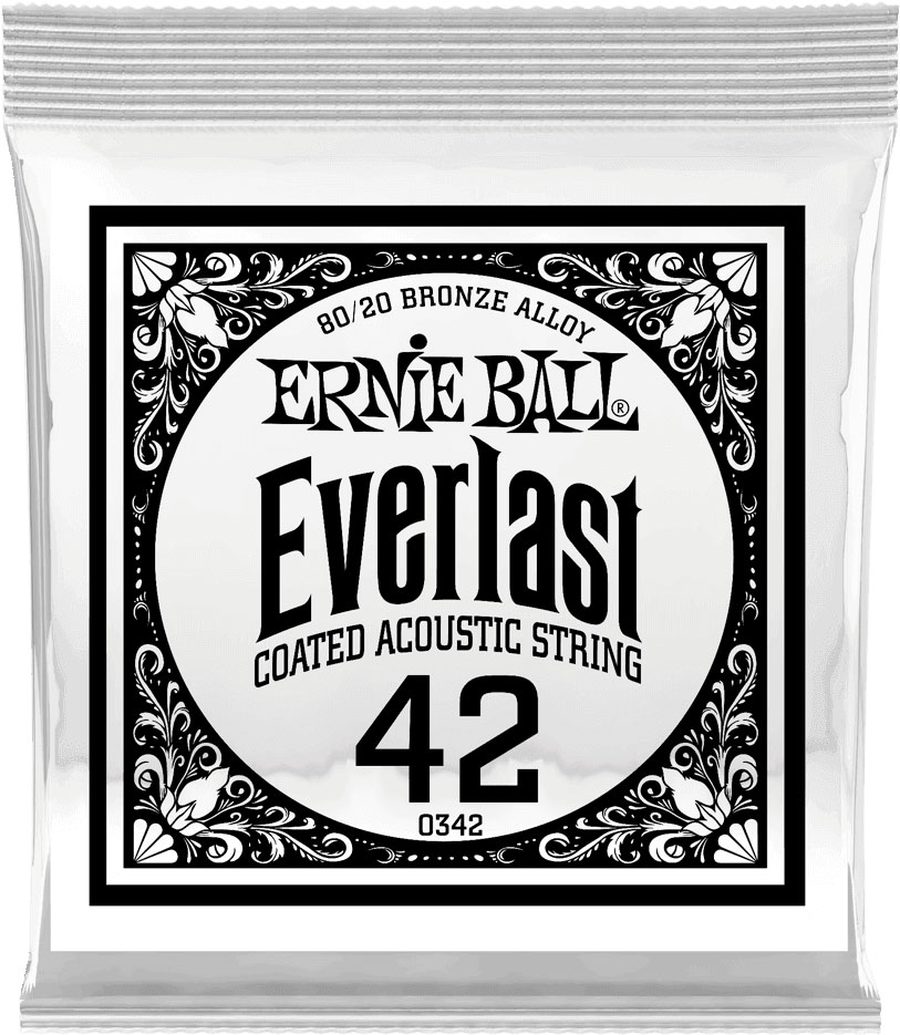 ERNIE BALL .042 EVERLAST COATED 80/20 BRONZE ACOUSTIC GUITAR STRINGS