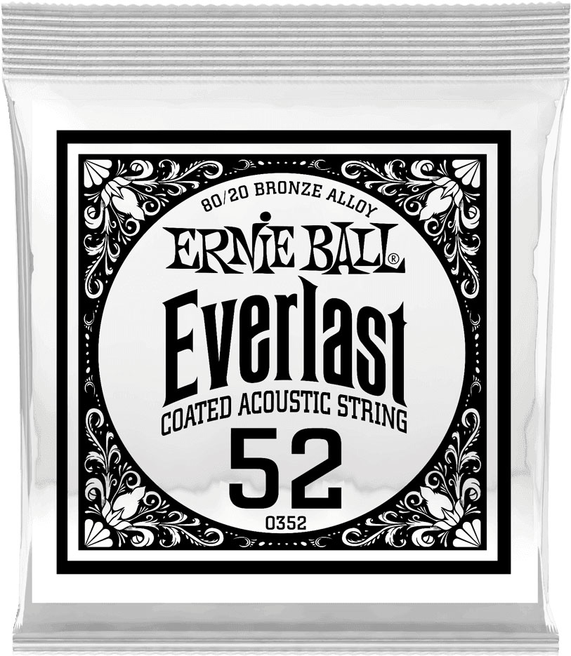 ERNIE BALL .052 EVERLAST COATED 80/20 BRONZE ACOUSTIC GUITAR STRINGS