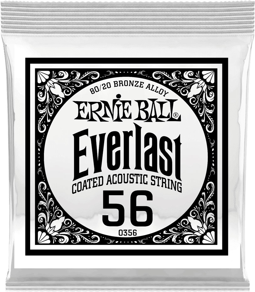 ERNIE BALL .056 EVERLAST COATED 80/20 BRONZE ACOUSTIC GUITAR STRINGS