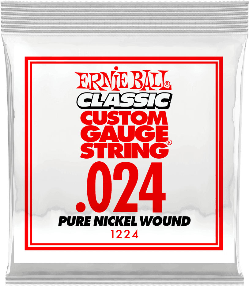 ERNIE BALL .024 CLASSIC PURE NICKEL WOUND ELECTRIC GUITAR STRINGS