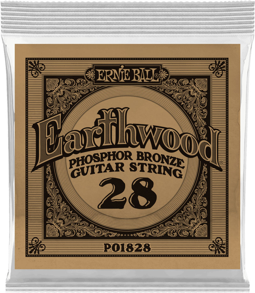 ERNIE BALL .028 EARTHWOOD PHOSPHOR BRONZE ACOUSTIC GUITAR STRINGS
