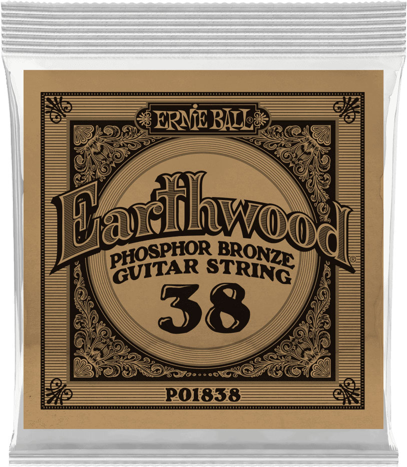 ERNIE BALL .038 EARTHWOOD PHOSPHOR BRONZE ACOUSTIC GUITAR STRINGS