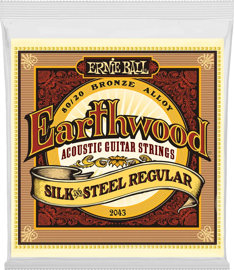 ERNIE BALL 2043 EARTHWOOD 80/20 BRONZE SILK STEEL REGULAR 13-56