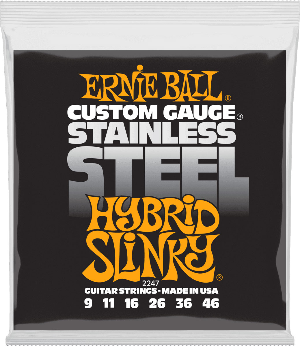 ERNIE BALL 2247 STAINLESS STEEL HYBRID SLINKY 9-46