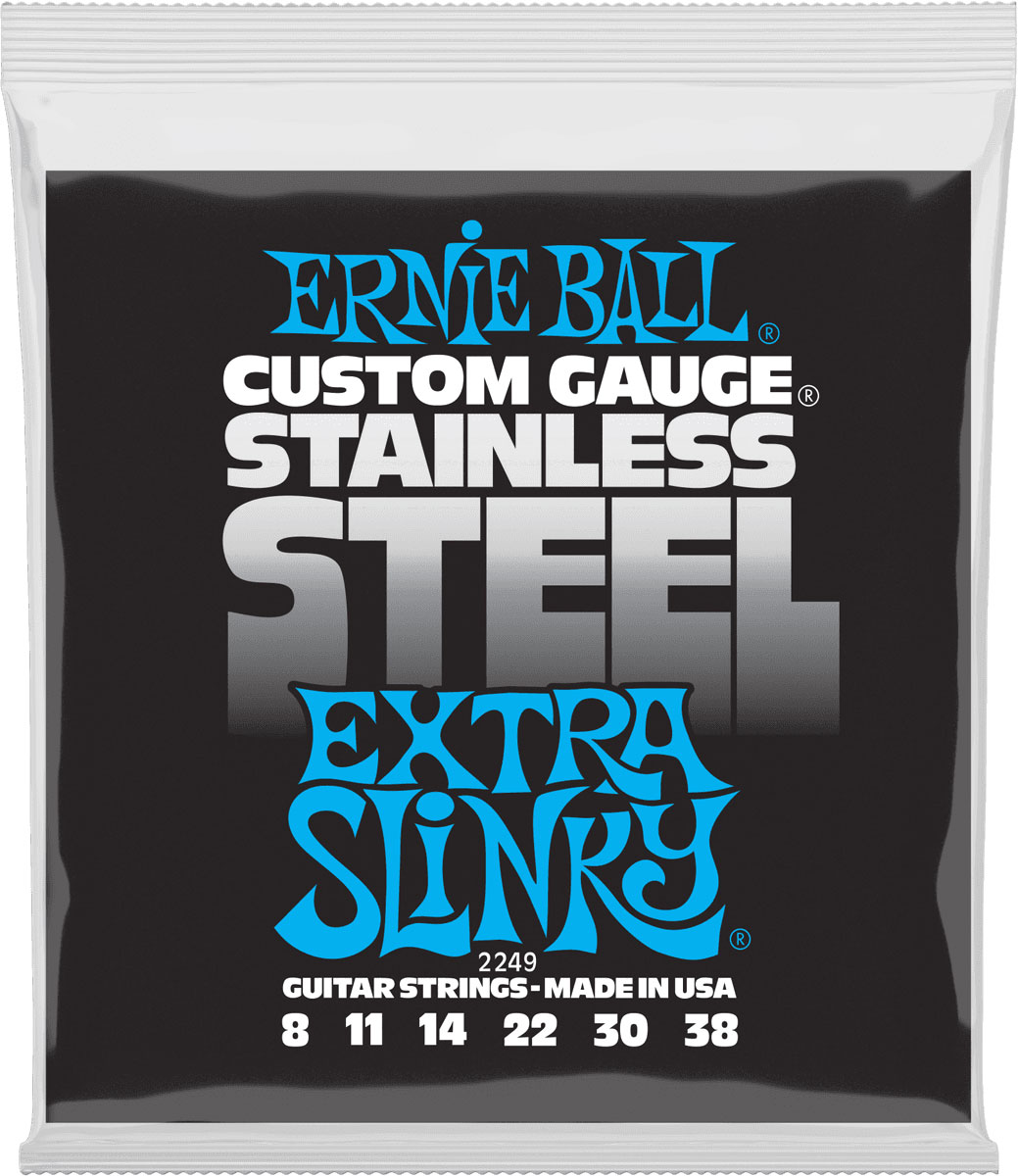 ERNIE BALL 2249 Custom Gauge Stainless Steel Extra Slinky 8-38