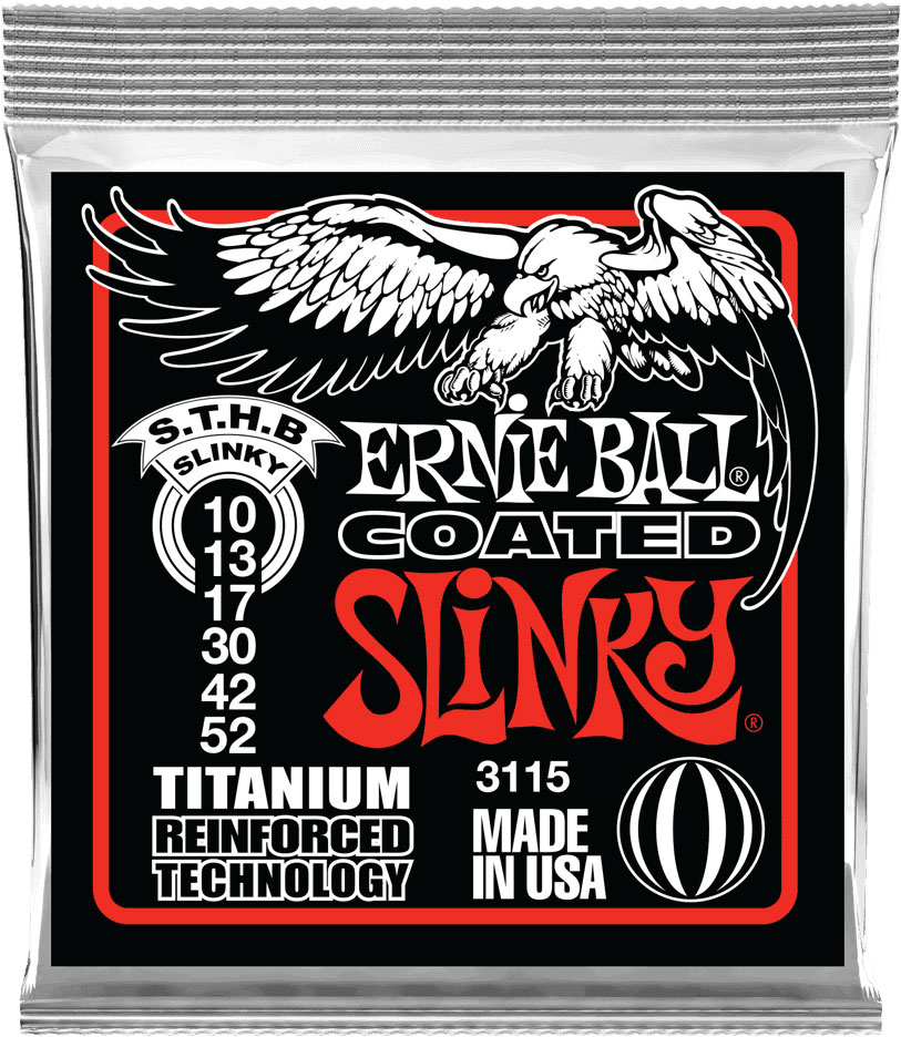 ERNIE BALL 3115 Coated Slinky Skinny Top Heavy Bottom 10-52