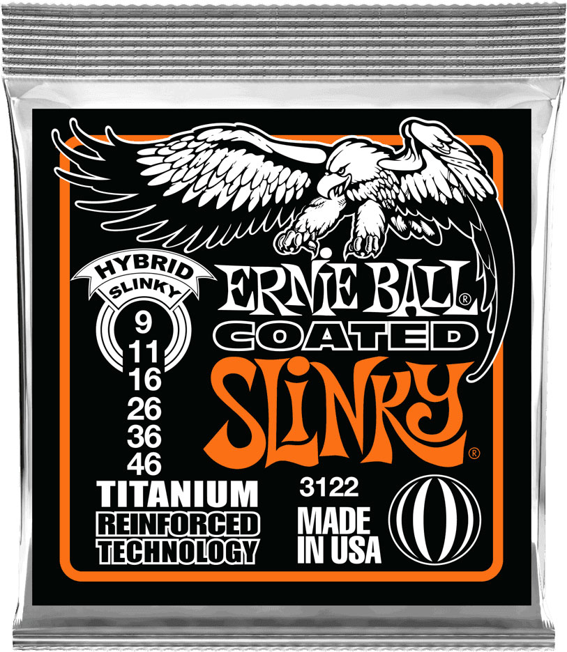 ERNIE BALL 3122 COATED TITANIUM HYBRID SLINKY 9-46