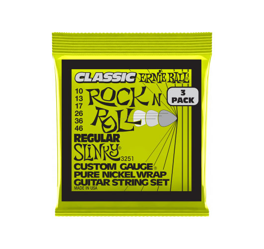 ERNIE BALL 3251 Classic RNR Regular Slinky 10-46 Pack de 3