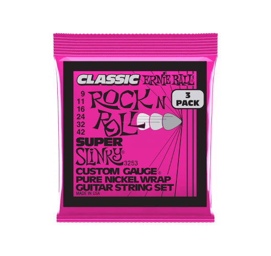 ERNIE BALL 3253 Classic RNR Super Slinky 9-42 Pack de 3