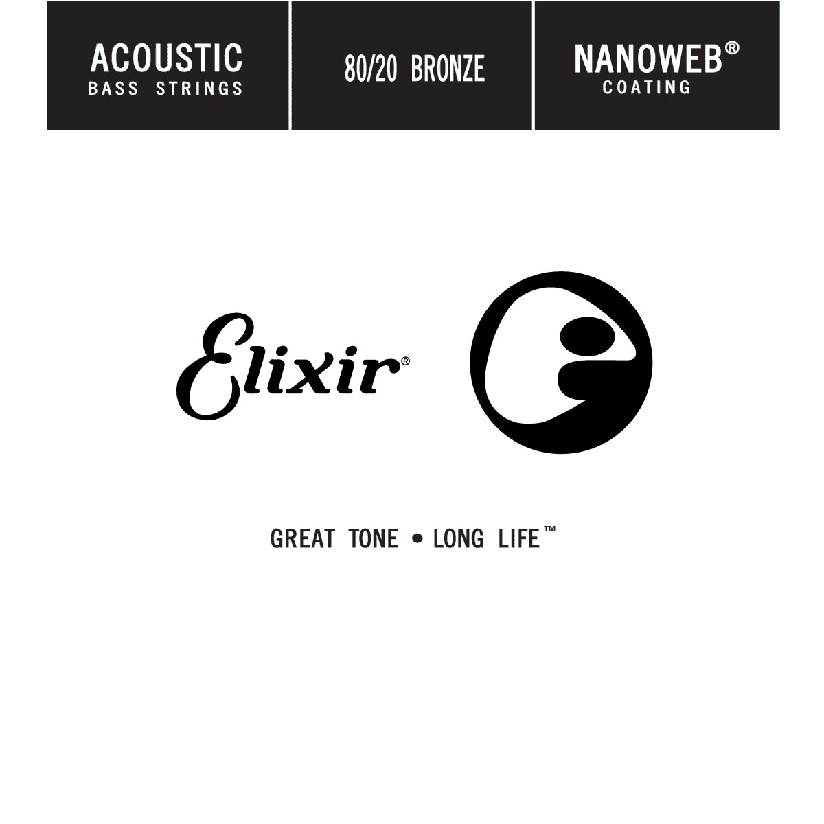 ELIXIR ACOUSTIC BASS CORDS NANOWEB NICKEL SINGLE UNIT REFILL ROUND THREAD 100