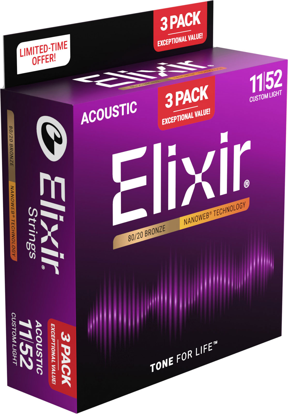 ELIXIR 16564 11027 Nanoweb 80/20 11-52 Pack de 3
