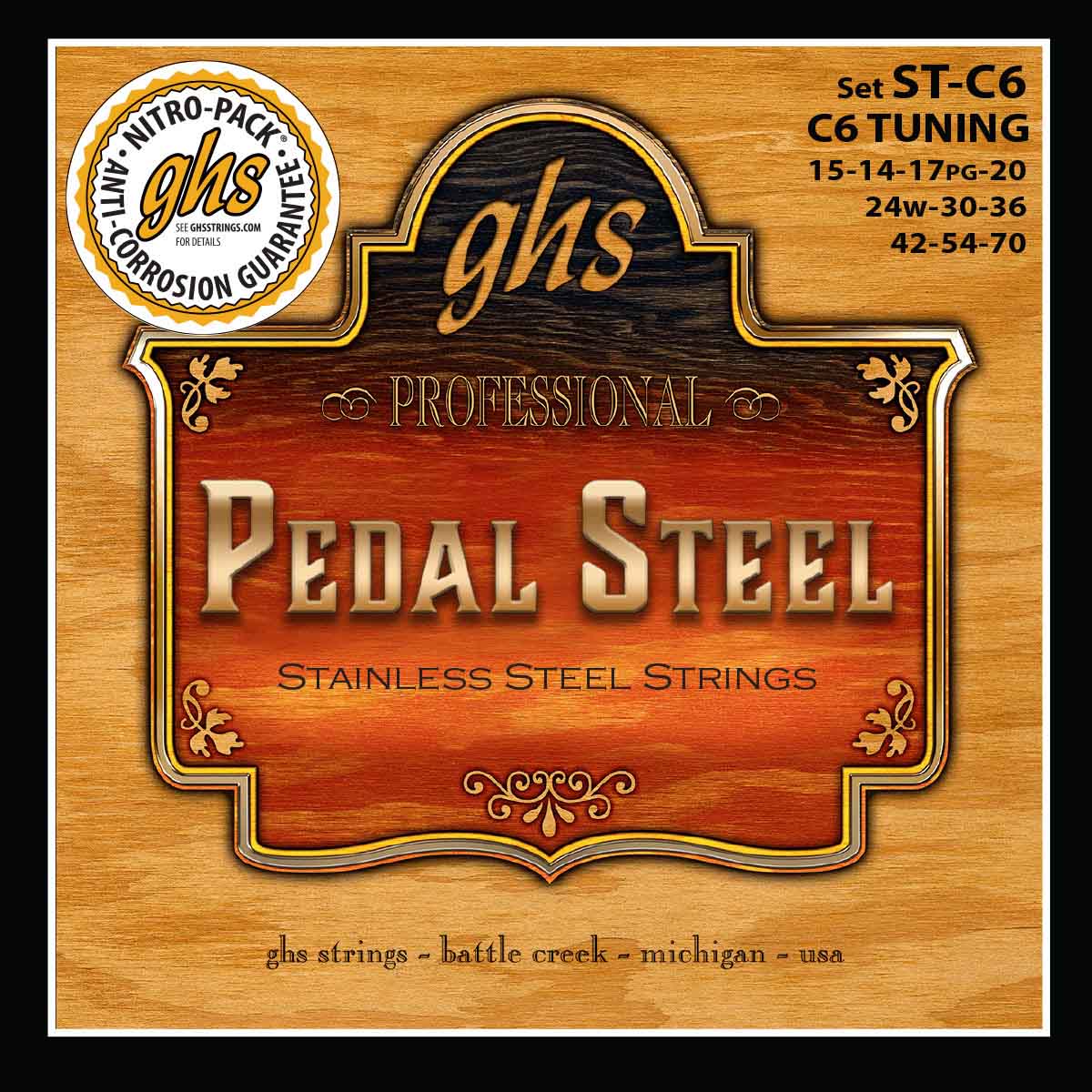 Ghs Cordes Folk Pedal Steel Stainless Steel Pedal Steel St C6