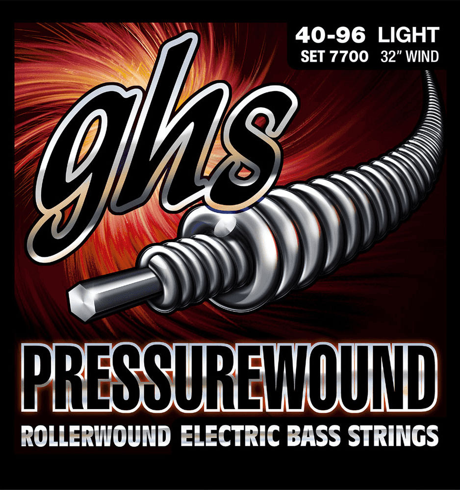 GHS BASS STRING SET 7700 PRESSUREWOUND 1/2 ROUND
