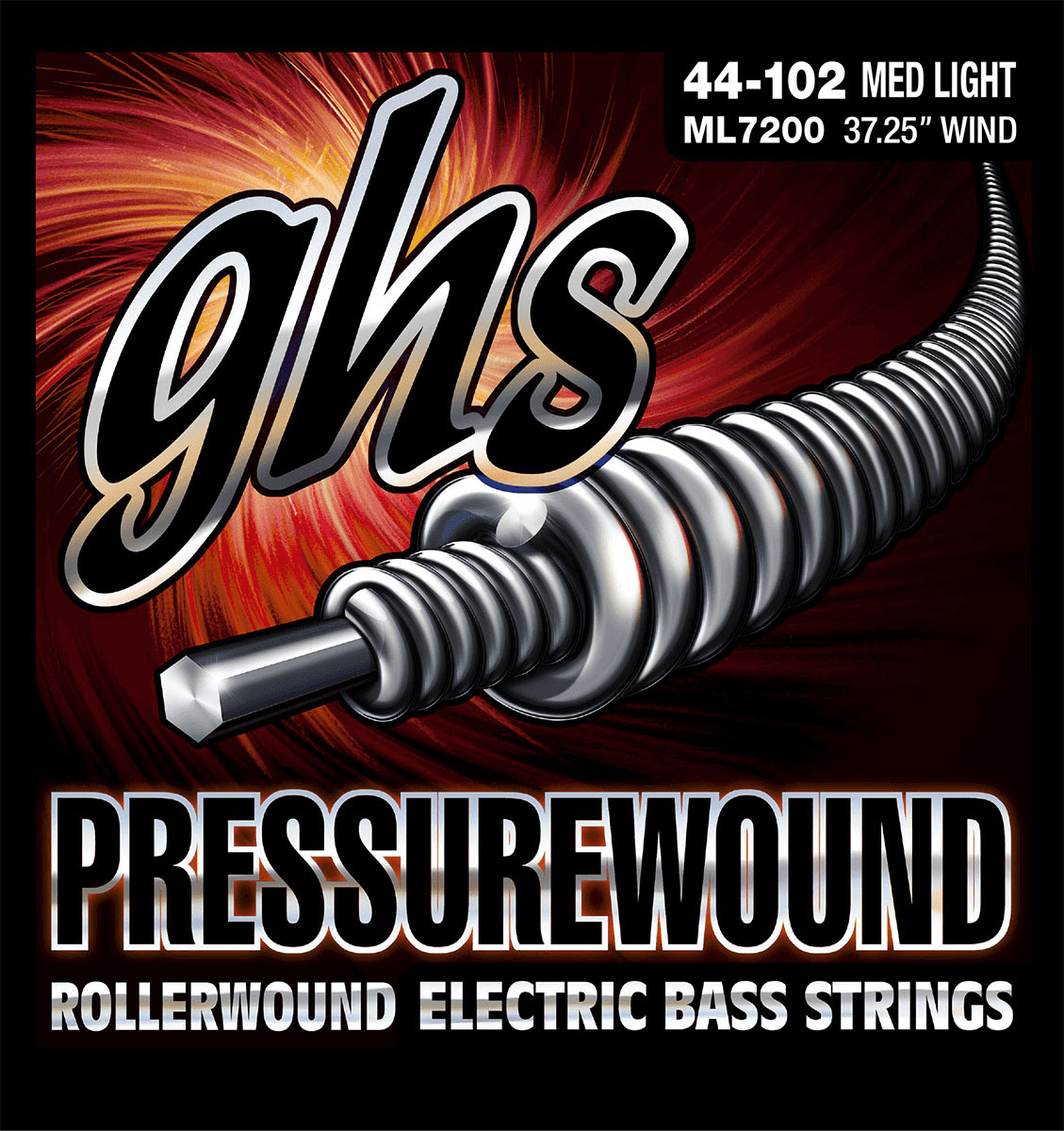 GHS ML7200 PRESSUREWOUND FILE 12 ROND MEDIUM LIGHT SET !44-58-80-102