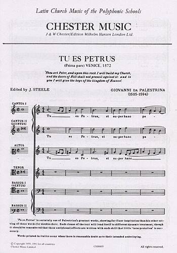 CHESTER MUSIC Palestrina Giovanni P. Da - Palestrina - Tu Es Petrus